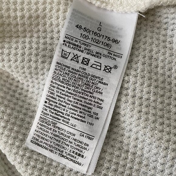 GAP Maternity Waffle Tunic Shirt Ivory Frost Size L - Picture 6 of 8